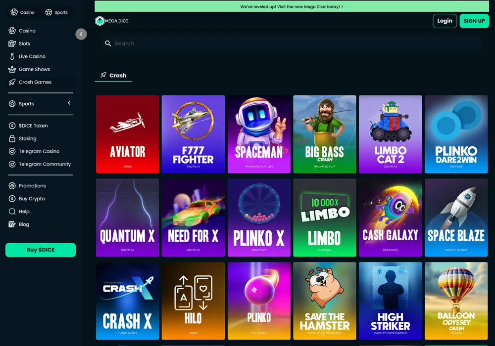 Mega Dice Casino Bonus top