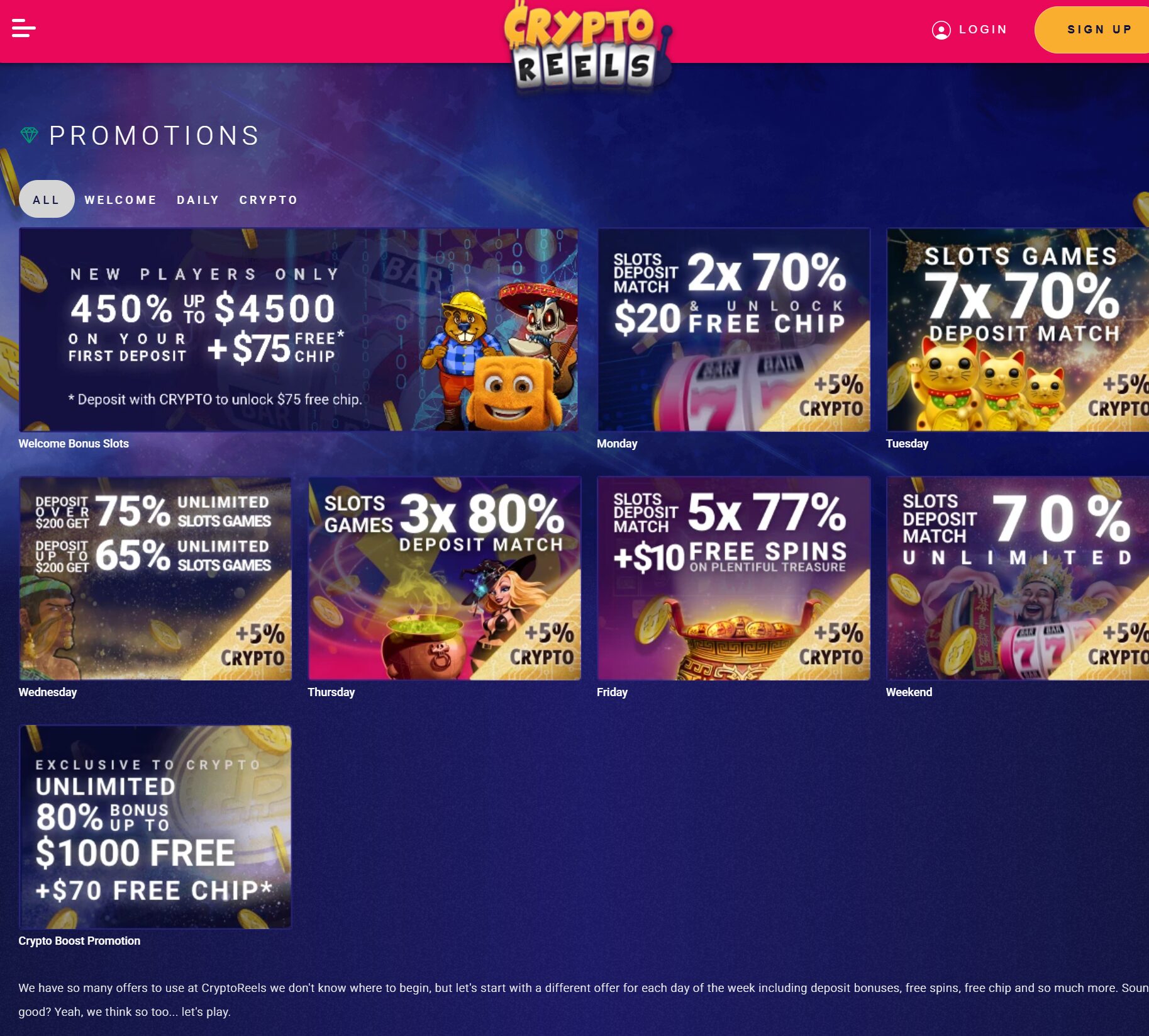Crypto Reels Promotions